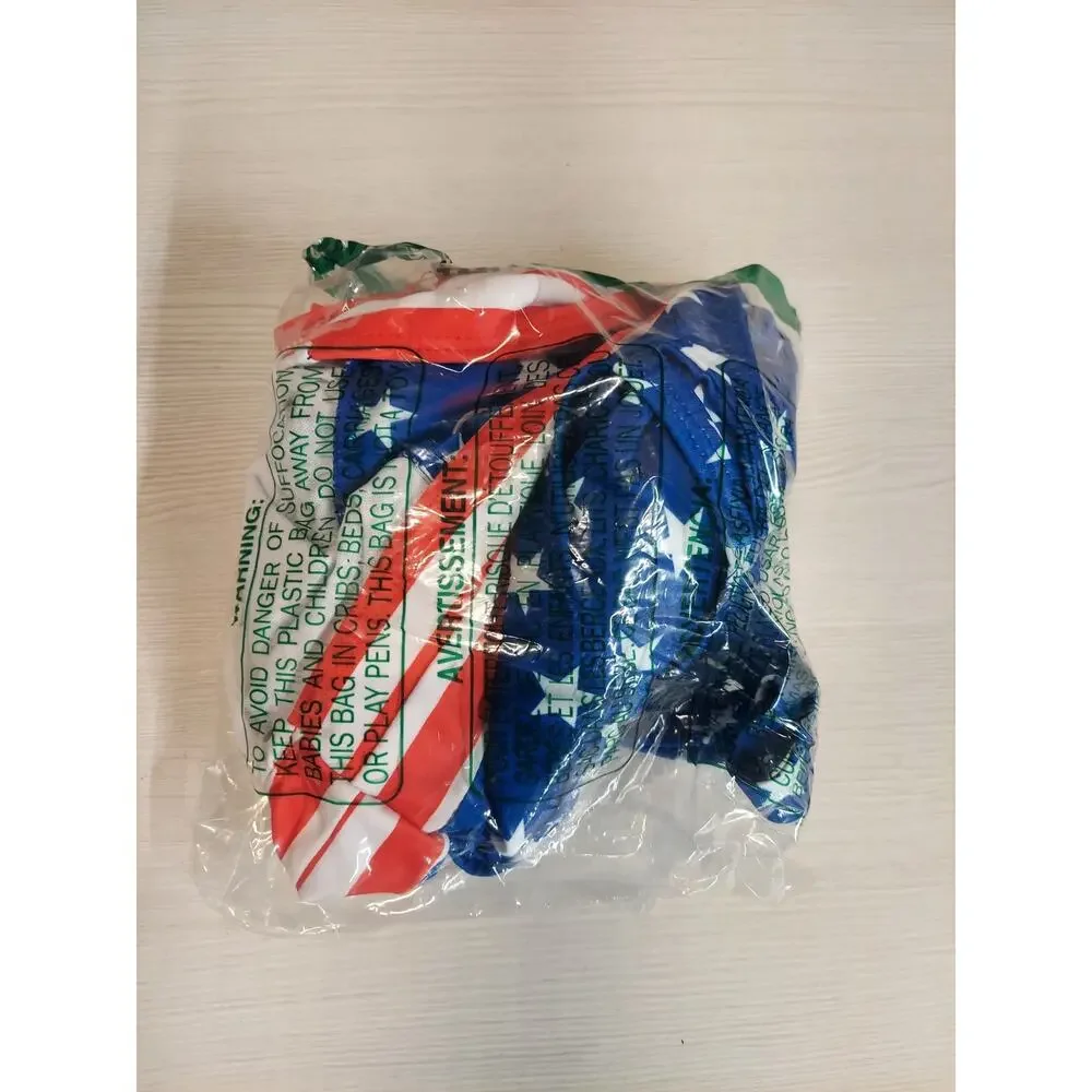 Girls Sz 14/16 Swimsuit American Flag Stars Stripes High Waisted Cutout
